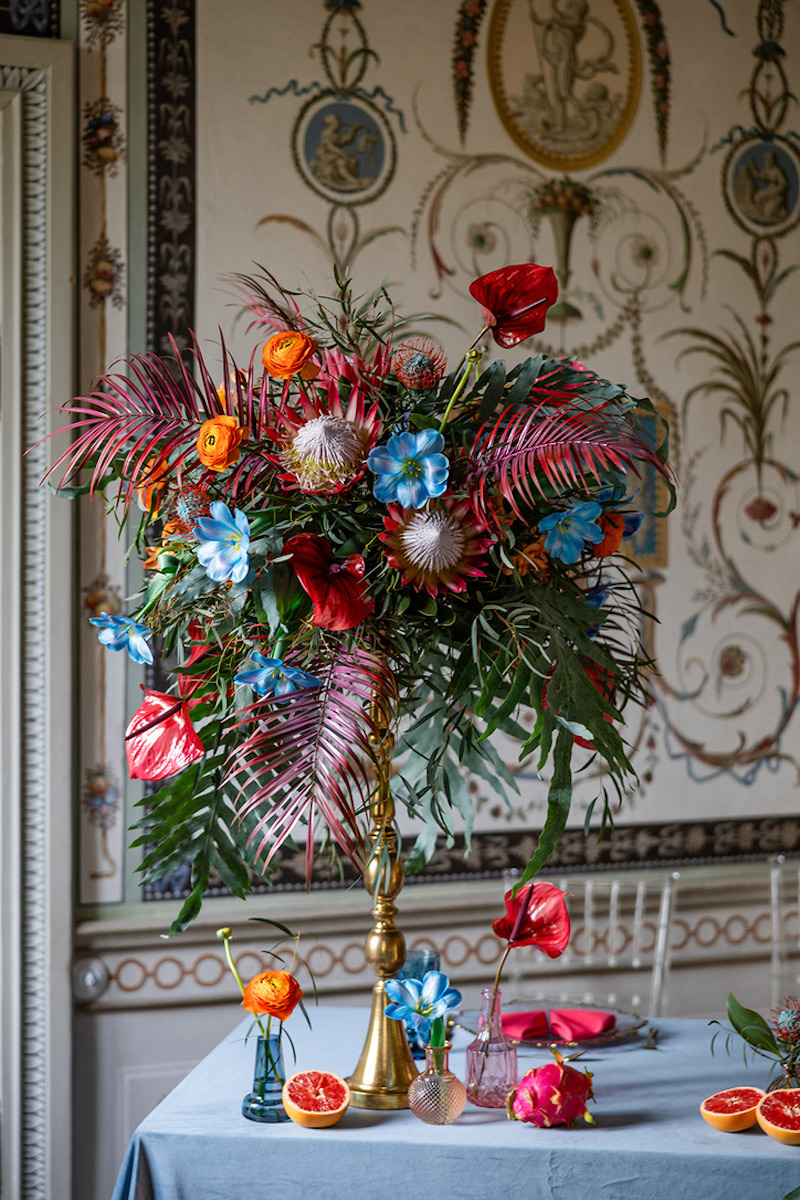 Dekoracje i aranżacje ślubne Stojak, świecznik barokowy, złoty, metalowy wys. 75 cm