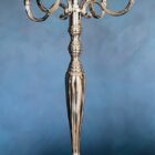 Kandelabr srebrny, błysk na 5 świec wys. 77 cm Kandelabr srebrny, błysk na 5 świec wys. 77 cm