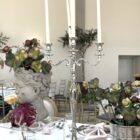 Kandelabr srebrny, błysk na 5 świec wys. 77 cm Kandelabr srebrny, błysk na 5 świec wys. 77 cm