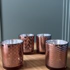 Osłonka na tealight, szklanka w kolorze miedzianym wys. 8 cm Osłonka na tealight, szklanka w kolorze miedzianym wys. 8 cm