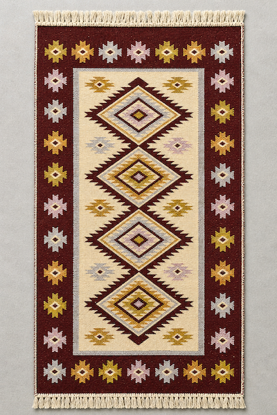 Dekoracje i aranżacje ślubne Dywanik turecki, boho, etno BORDOWY 60x120 cm